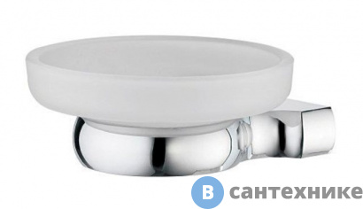 картинка Мыльница WasserKRAFT Berkel K-6829 стеклянная металл, хромоникелевое покрытие, матовое стекло