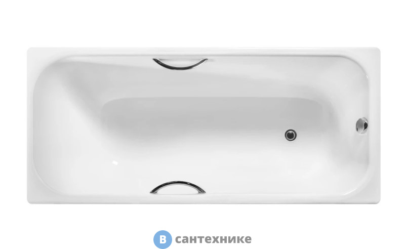 Ванна чугунная WOTTE Start УР 1700х750 c отверстиями для ручек (БП-э0001105), без ножек и ручек