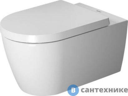картинка Унитаз подвесной Duravit Me by Starck Rimless с сиденьем с мягким закрыванием (45290900A1 (252909+002009))