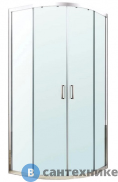картинка Душевой уголок Berges SOLO R 800х800х1900 прозрачное стекло, профиль хром (061101), без поддона