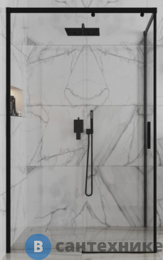 картинка Душевое ограждение Paini Dax 84YO12080 120х80 см, прямоугольное, раздвижное, универсальное, чёрный, без поддона