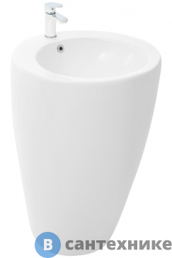 картинка Раковина WELTWASSER LEERBACH 3838 GL-WT напольная белая глянец 380х380х830