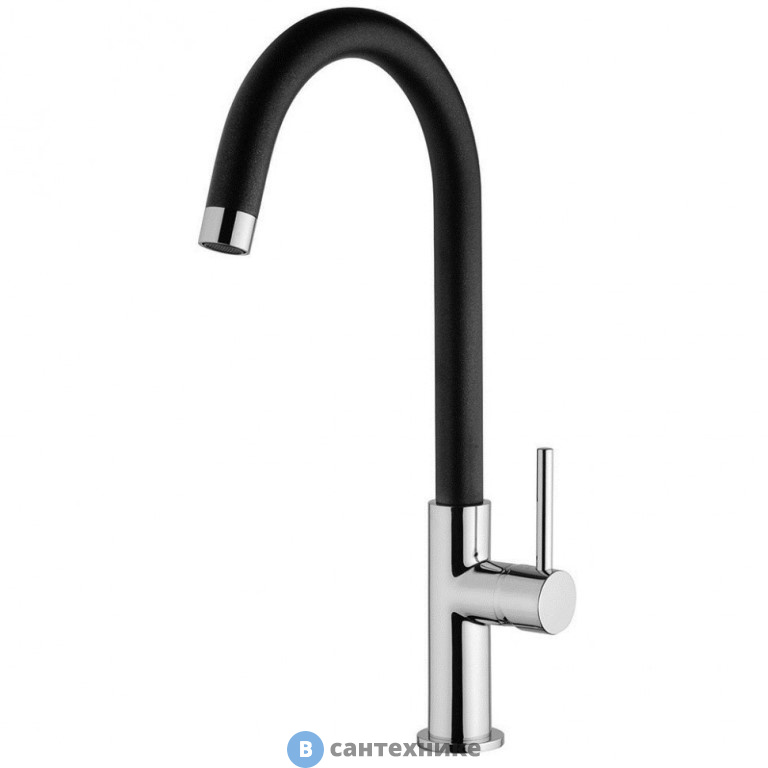 Смеситель Paini 78CR57244SLMKM Sky для кухни, чёрный/хром