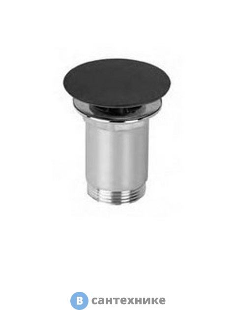 Донный клапан Cezares CZR-B-SOC-NOP с с системой "Клик-клак" с переливом, чёрный матовый