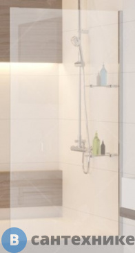 картинка Шторка на ванну RGW SC-53 80*150 хром/прозрачное/8 мм (Easy/с полками) (03115308-11)