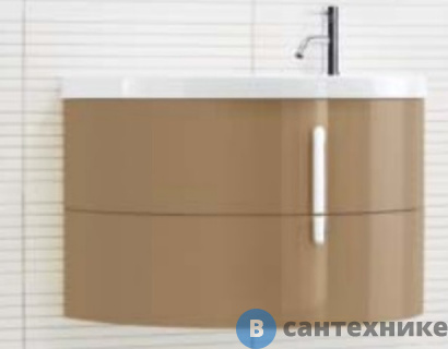 картинка Тумба с раковиной Ideagroup L4C295 Cappuccino Lucido (BC950) подвесная, с керамической раковиной 95 см.