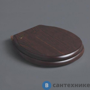 картинка Сиденье SIMAS Londra для напольного унитаза, дерево, орех, петли-бронза (микролифт) (LO009 noce/br)