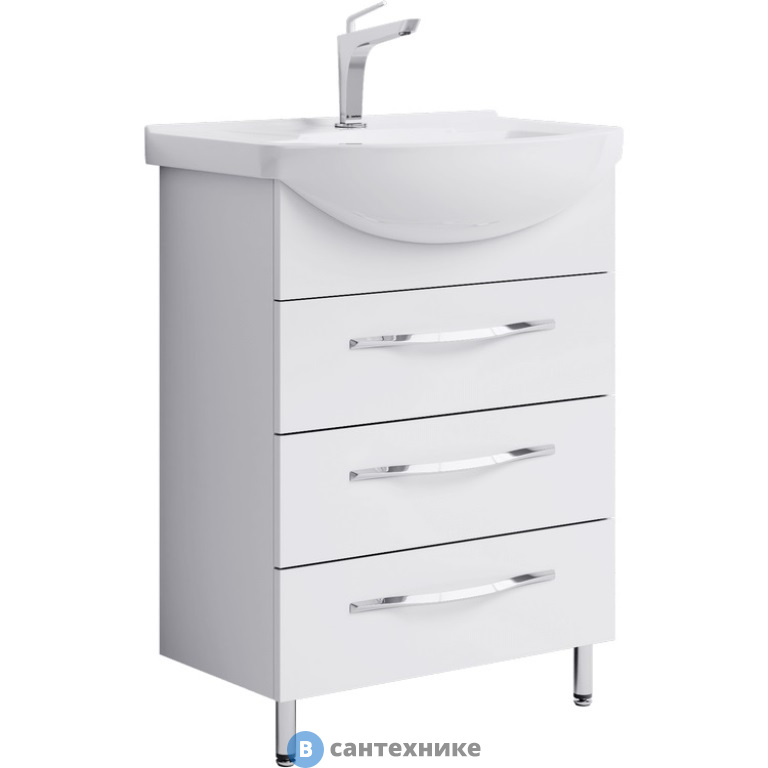 Тумба под раковину Aqwella ALLEGRO 65,5 Agr.01.06/3 (напольная, белый)