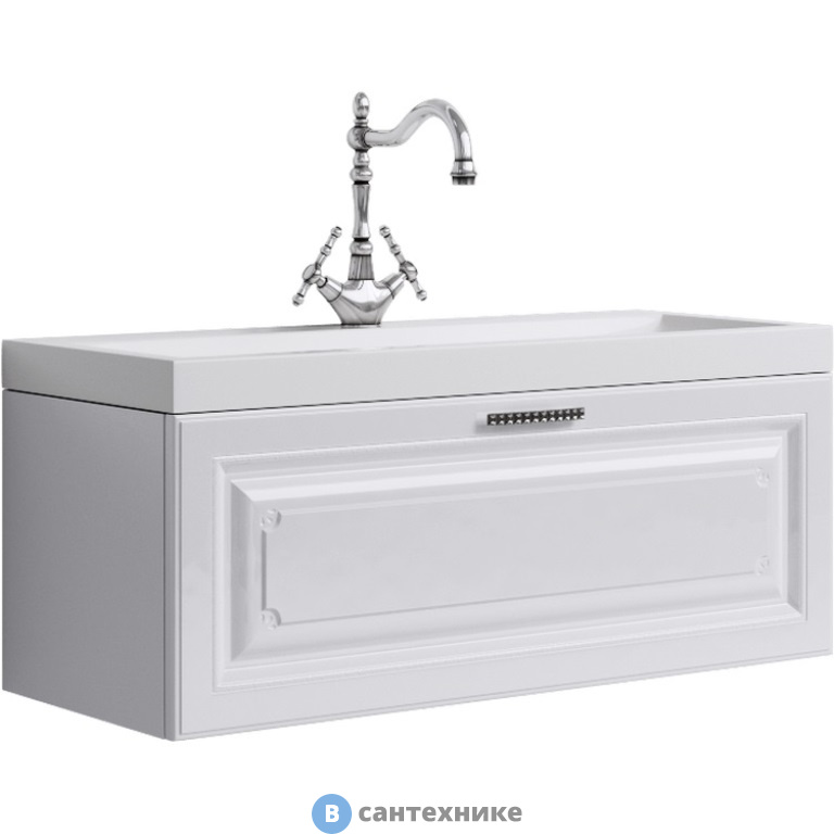 Тумба под раковину Aqwella EMPIRE 100 Emp.01.10/W (подвесная, белый)