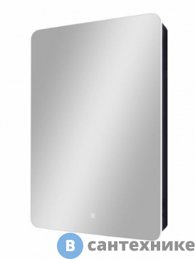 картинка Зеркало-шкаф Art & MAX LECCE AM-Lec-560-850-1D-L-DS-F-Nero с подсветкой