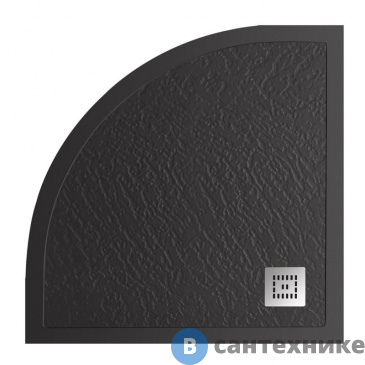 картинка Поддон BelBagno TRAY-MR-UNO-R-90-550-35-NERO из искусственного мрамора