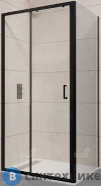картинка Душевой уголок RGW PA-74B (PA-14B + Z-050-2B) чёрный/Прозрачное/6 мм 110*100*195 (410874110-14), без поддона