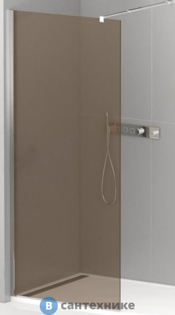 Душевая перегородка Cezares LIBERTA-L-1-90-BR-Cr с односторонним входом, стекло бронза, профиль хром, 900x1950 мм