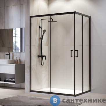 картинка Душевой уголок RGW PA-246-B 80*120*195 чёрный/ прозрачное (030824682-14), без поддона