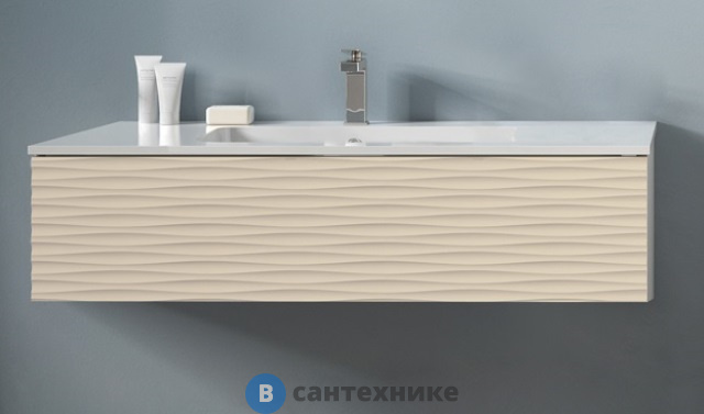 Тумба под раковину Cezares BALI BABS1051C.601 подвесная, с одним выдвижным ящиком, с доводчиками (PushPull) Bianco Laccato Opaco (104x50x49)