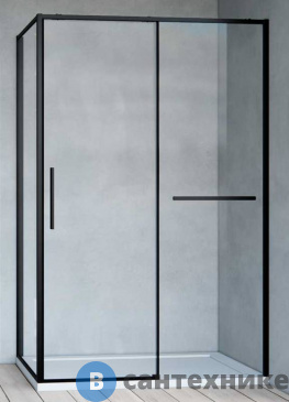 картинка Душевой уголок Vincea Slim Soft VSR-1SS9015CLB, 1500*900, черный, стекло прозрачное, без поддона