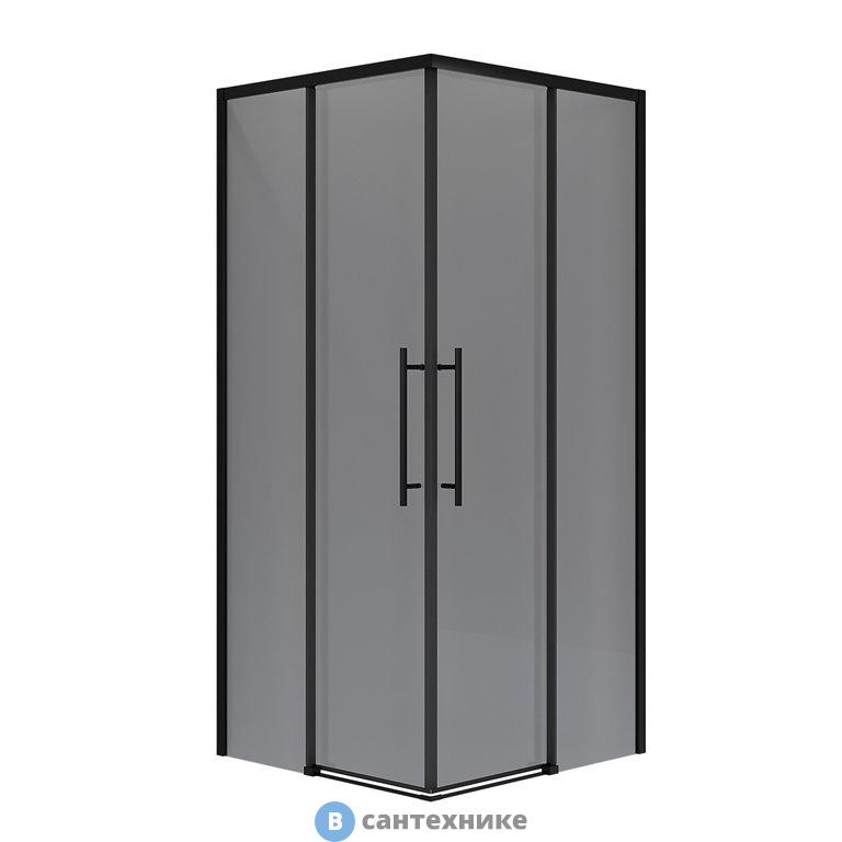 Душевое ограждение Niagara NG-2828-34 BLACK (80*80*195) квадрат, раздвижная, черный матовый, стекло тонирован, без поддона