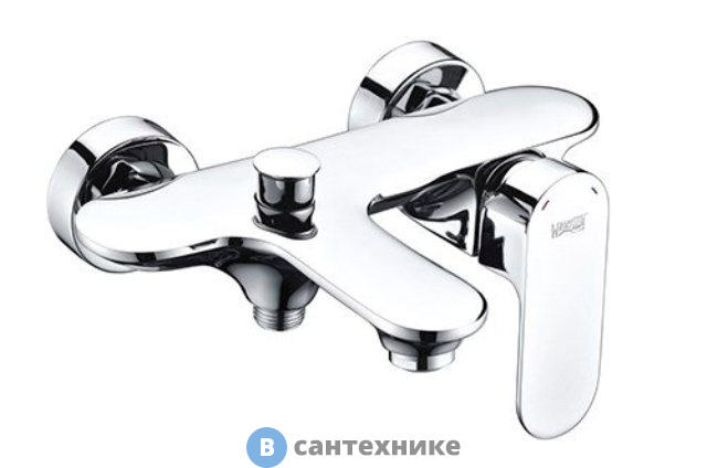 Смеситель WasserKRAFT Dinkel 5801 для ванны с коротким изливом латунь, хромоникелевое покрытие