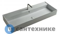Раковина TECLA TWENTY TW13011 чаша в центре, белый глянцевый, 121x46x12,5