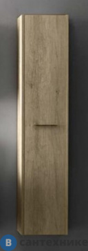 картинка Шкаф подвесной Cerasa Velvet 35*37*н168см, с 1 дверкой, петли слева-SX, 3 стекл полки, 1 дер полка, с ручкой, Tavolato Biscotto (VECH321535P1 Tavolato Biscotto)