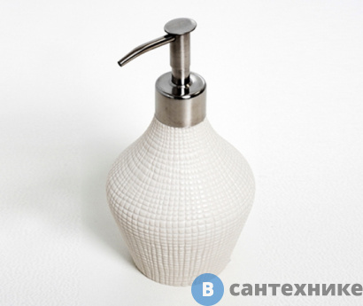 картинка Дозатор для жидкого мыла WasserKRAFT Dinkel K-4699, 420 ml металл, хромоникелевое покрытие, фарфор