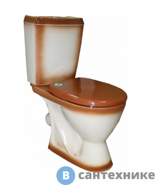 картинка Унитаз-компакт ROSA Ресса декор коричневый н/п под кн/арм (бачок,+ арм.,сид)