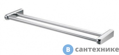картинка Штанга для полотенец WasserKRAFT Berkel K-6840 двойная металл, хромоникелевое покрытие