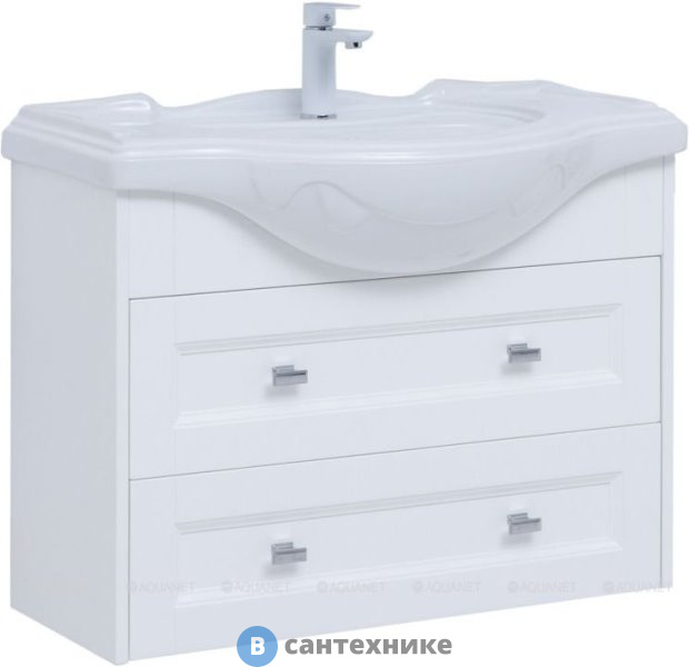 Тумба под раковину Aquanet Монте 85 (Yatao) белый матовый (303998)