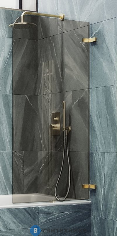 Шторка для ванны поворотная на петлях MaybahGlass 1400*705 Стекло 6 мм Бронза (MGV-651-3)