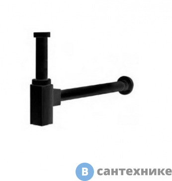 картинка Сифон Cezares CZR-B-SMQ-NOP под раковину, квадратный, чёрный матовый