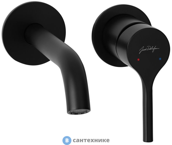 Смеситель Jacob Delafon Elate E28318-BL для раковины встраиваемый в стену, чёрный