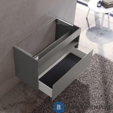 картинка Тумба под раковину Keuco STAGELINE 1 ящик, с подсветкой, 1000x625x490 мм, к/ф: инокс (32872290100)