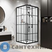 Душевая кабина Niagara Standart ST90/15QR/KL/BKT (90х90х225) низкий поддон (15см), черный, прозрачное