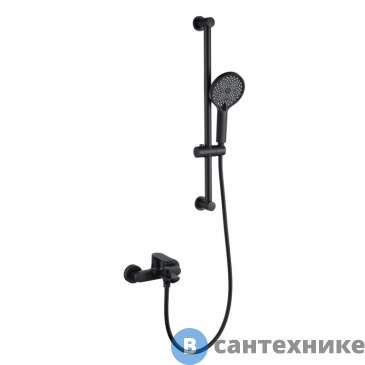 картинка Смеситель Black&White UK8303B для ванны (с лейкой и штангой), Matt Black