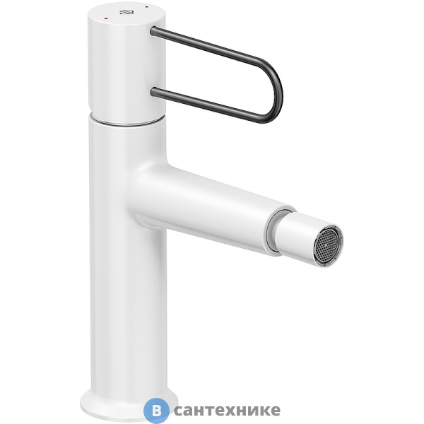 Смеситель Jacob Delafon ODEON RIVE E21033-BL-00 для биде с дк, корпус белый, ручка чёрный