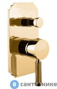 картинка Смеситель Cezares OLIMP-VDIM-03/24-L встраиваемый, однорычажный для душа с переключателем, золото