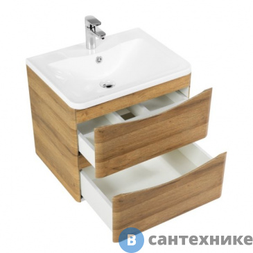 картинка Тумба под раковину BelBagno ACQUA ACQUA-600-2C-SO-RR подвесная с двумя выкатными ящиками, Rovere Rustico, 600x450x500