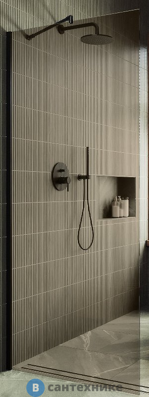 Душевая перегородка в профиле MaybahGlass 1950*790 Стекло 8 мм Бронза (MGD-696-6ш)