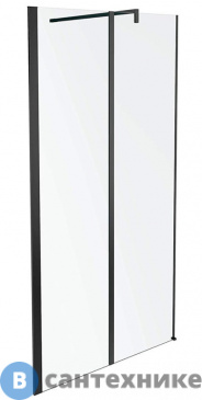 картинка Дверь Jacob Delafon SERENITY E14W120-BLV реверсивная, 6 мм, затемненное серое стекло, профиль черный /120х190/