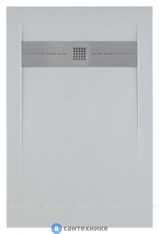 Душевой поддон Aquanet Delight 010 1400х900х30мм, крышка из нерж, без сифона, белый камень (256309)