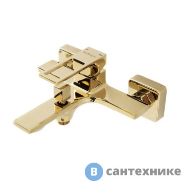 картинка Смеситель BelBagno LUCE LUC-VAS-ORO для ванны и душа, золото