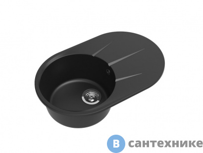 картинка Кухонная мойка EWIGSTEIN Rund 50F 1-чаша+ крыло 750*480мм антрацит