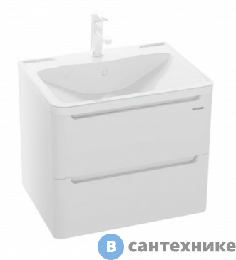 картинка Тумба под раковину Grossman АДЕЛЬ-60 см подвесная, с 2-я ящ. белая (под ум. Адель-60)