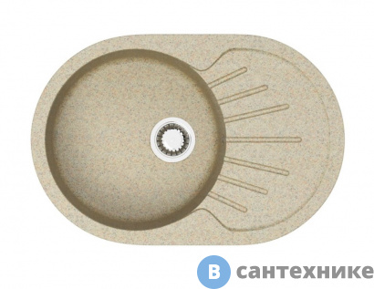 картинка Кухонная мойка AZARIO Flora (750x505x210) песочный, сифон + герметик (CS00079915)