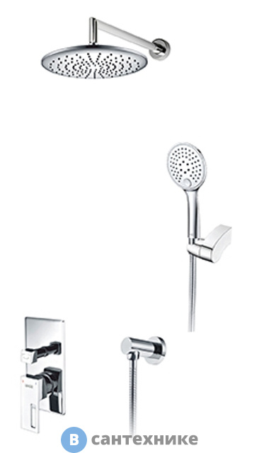 Встраиваемый комплект WasserKRAFT A14130 для душа с верхней душевой насадкой и лейкой латунь