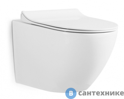 картинка Унитаз Grossman GR-4455S подвесной безободковый с тонкой крышкой