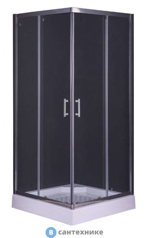 Душевой уголок Taliente TA-09092-1CP квадрат, прозр. стекло 6 мм, хром профиль 90*90*195 см, без поддона