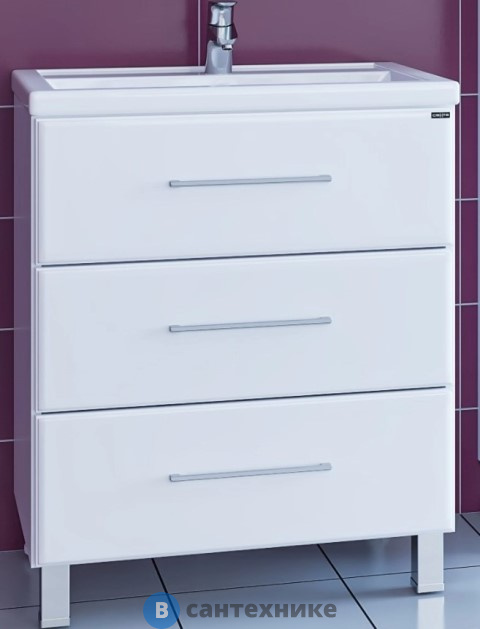 Тумба под раковину СанТа Омега-70 3 ящ. напол. (Ум. Фостер 70) (207039)