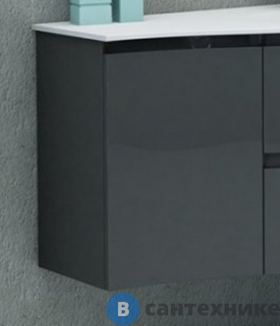 картинка Шкафчик Cezares VAGUE 44229 подвесной с одной распашной створкой, левосторонний Antacite (34x40x55)