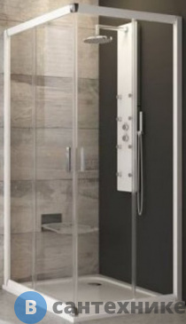 картинка Душевое ограждение Ravak Blix BLRV2K-90 белый + стекло Транспарент (1XV70100Z1)